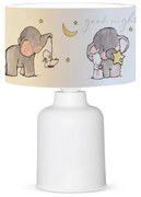 ELEPHANT 204-0025 Παιδικό Eπιτραπέζιο Φωτιστικό Φιγούρα Μονόφωτο 1 x E27 IP20 Λευκό &amp; Γκρι Ύφασμα-Μ24 x Π24 x Υ32cm Globostar 204-0025 Γκρι