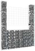 vidaXL Συρματοκιβώτιο σε U Σχήμα με 2 Στύλους 140x20x200 εκ Σιδερένιο
