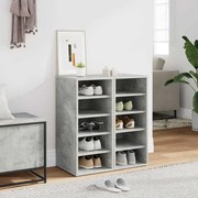 vidaXL Παπουτσοθήκες 2 τεμ. Γκρι Σκυροδέματος 31,5x35x70εκ Επεξ. Ξύλο