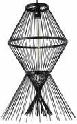 Φωτιστικό Οροφής Yoshi Boho 01929 Φ35x60cm 1xE27 Black GloboStar