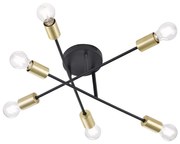 Φωτιστικό Οροφής Trio Lighting Cross 606700632 Μαύρο Ματ με Χρυσό Ματ