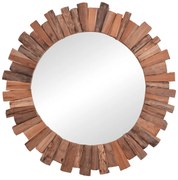 Καθρέπτης Rounder  teak ξύλο σε φυσική απόχρωση Φ100x5εκ