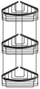 Θήκη Τριπλή Γωνιακή W27xD21xY51 cm Black Mat Sanco Shower Baskets 010-M116