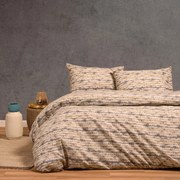 Παπλωματοθήκη Φανελένια Ezra Grey Melinen Υπέρδιπλo 225x245cm 100% Βαμβακερή Φανέλα