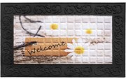 Πατάκι Εισόδου Venga 004 Welcome Daisies 45X75cm Black-Beige Sdim 45X75