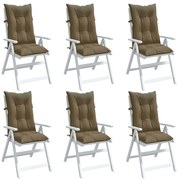 vidaXL Μαξιλάρια Καρέκλας Κήπου Πλάτη 6τεμ Taupe 120x50x7 εκ. Ύφασμα
