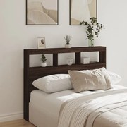 vidaXL Κεφαλάρι με Αποθηκευτικό Χώρο &amp; LED Καφέ Δρυς 140x17x102 εκ.