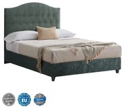 ΚΡΕΒΑΤΙ MALENA ΑΠΟ ΠΡΑΣΙΝΟ ΥΦΑΣΜΑ τύπου NUBUCK, HM647.27 ΓΙΑ ΣΤΡΩΜΑ 120x200 εκ.