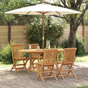 vidaXL Σέτ φαγητού για κήπο 5 pcs Καφέ 160 x 80 x 75 cm