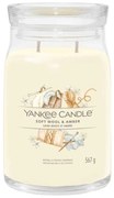 Αρωματικό Κερί Soft Wool &amp; Amber Large 1721061E 9,3x15,7cm Cream Yankee Candle Κερί,Γυαλί