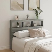 vidaXL Κεφαλάρι με Αποθηκ. Χώρο &amp; LED Γκρι Sonoma 140x17x102 εκ.