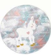 Χαλί Kiddie Unicorn 160-B805AX6 Round Pink-Grey Ezzo 160X160 Round