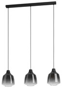 Φωτιστικό Οροφής - Ράγα Sedbergh 43822 90x20x110cm 3xΕ27 40W Black-Smoke Eglo Steel,Glass