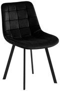 MYRIAM Καρέκλα Τραπεζαρίας, Μέταλλο Βαφή Μαύρο, Ύφασμα Velure Απόχρωση Μαύρο