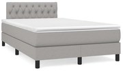 vidaXL Κρεβάτι Boxspring με Στρώμα &amp; LED Αν.Γκρι 120x190εκ. Υφασμάτινο