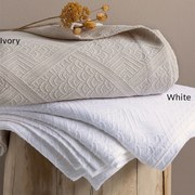 Κουβέρτα Carla Ivory Palamaiki Single 170x260cm 100% Βαμβάκι
