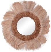 Καθρέπτης Fraklone Inart abaca σε φυσικό Φ50x4εκ 339-000027 339-000027 Καφέ