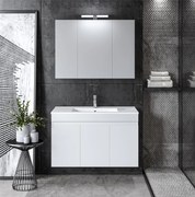 Σετ Έπιπλο Μπάνιου OMEGA 90 Λευκό Γυαλιστερο 90x46x135 εκ.