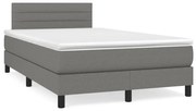 ΚΡΕΒΑΤΙ BOXSPRING ΜΕ ΣΤΡΩΜΑ ΣΚΟΥΡΟ ΓΚΡΙ 120X190 ΕΚ ΥΦΑΣΜΑΤΙΝΟ 3269731