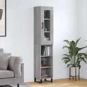 vidaXL Μπουφές Sonoma Γκρι 34,5 x 34 x 180 εκ. από Επεξεργασμένο Ξύλο