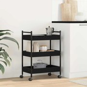 vidaXL Τροχήλατο Κουζίνας Μαύρη Δρυς 50x30x70 εκ Επεξεργασμένο Ξύλο