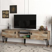 Έπιπλο τηλεόρασης Costa Megapap χρώμα vintage patik - μαύρο 180x29,5x49εκ.