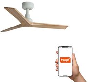 Ανεμιστήρας Οροφής Klim S 34281WT Tuya Smart D92,5cm White-Light Oak Faro Barcelona
