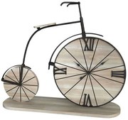 Ρολόι Επιτραπέζιο Bicycle 125-222-335 29x7x27cm Natural-Black Μέταλλο,Ξύλο