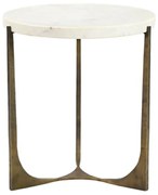 BLANCHE SIDE TABLE ΛΕΥΚΟ BRASS ANTIQUE D55xH61cm - 04-0827 - 04-0827