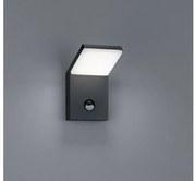 Απλίκα Φωτιστικό Τοίχου LED 8W Ανθρακί IP54 Ανιχνευτής Κίνησης Pearl 221169142 Trio Lighting 221169142 Ανθρακί