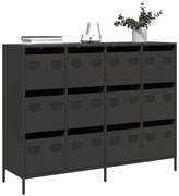 vidaXL Ντουλάπι Μαύρο 135x39x103,5 εκ. από Χάλυβα Ψυχρής Έλασης