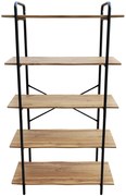 Ραφιέρα ArteLibre EVORA Φυσικό/Μαύρο MDF/Μέταλλο 80x34x144cm-14330044