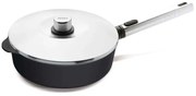 Τηγάνι - Σωτέζα Αντικολλητική Με Καπάκι Diamond XR Logic Pro 1728PLCIL 28cm Inox-Black Woll 28cm Αλουμίνιο