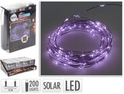 Deco 200 Ηλιακά Φωτάκια MicroLED - 10 Μέτρα + 2 Μέτρα σύνδεσης, Ασημί συρμάτινο καλώδιο - Ψυχρό Λευκό