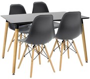 Intrahome Τραπεζαρία Natali-EVERESTA Intrahome σετ 5τεμ μαύρο-φυσικό 120x80x76εκ | SKU: INTRAPA-311111743