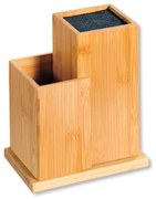 Υποδοχή μαχαιριού μπαμπού Kesper 58025, 2 θήκες, 24x18,5 εκ., Καφέ