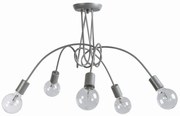 Κρεμαστό Φωτιστικό Οροφής 5xΕ27 40x80 Arkolight-1352-2/5-Ασημί 1352-2/5