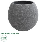 20797 GloboStar®  Artificial Garden COLUMBIA 20797 Επιδαπέδιο Πολυεστερικό Τσιμεντένιο Κασπώ Γλάστρα - Flower Pot Γκρι Φ40 x Υ35cm