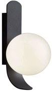 Φωτιστικό Τοίχου - Απλίκα Polina 4266200 12x25,5cm 1xG9 40W Black-Opal Viokef Ατσάλι,Γυαλί
