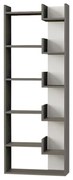 Βιβλιοθήκη Oppa Megapap χρώμα ανθρακί - λευκό 60x22x162εκ.