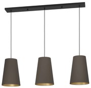 Φωτιστικό Κρεμαστό Τρίφωτη Ράγα L129xH150cm 3xE27 Ύφασμα Καπουτσίνο Eglo Petrosa Eglo 390196