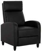 Πολυθρόνα HIBER RELAX C9782.11 με Μαύρο PU 67,5x90x104Υ εκ. 67.5x90x104 εκ.