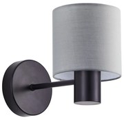 Φωτιστικό Τοίχου - Απλίκα SE21-BL-16-SH2 ADEPT BLACK WALL LAMP GREY SHADE+ - 51W - 100W - 77-8313