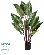 GloboStar® Artificial Garden RAINBOW TARO 20055 Τεχνητό Διακοσμητικό Φυτό Κολοκασία Υ140cm