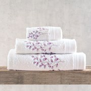 Πετσέτες Μπάνιου (Σετ 3τμχ) Rythmos Juliet White-Purple 500gsm