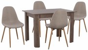 Τραπεζαρία HM11617.07 (Σετ 5τμχ) 110x80x77 Light Beige 4 Θέσεων