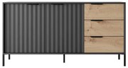 Μπουφές Με Συρτάρια Rave L_RV_21_2d3s_c 153x82x40cm Anthracite-Natural