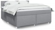 vidaXL Κρεβάτι Boxspring με Στρώμα Ανοιχτό Γκρι 180x200 εκ. Υφασμάτινο