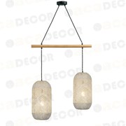 ΚΡΕΜΑΣΤΟ Φ/Σ 2ΧΕ27 RATTAN+ΞΥΛΟ 60X20XH120CM COCONUT ACA OD762P60RW