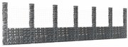 vidaXL Συρματοκιβώτιο σε U Σχήμα με 7 Στύλους 740x20x200 εκ Σιδερένιο